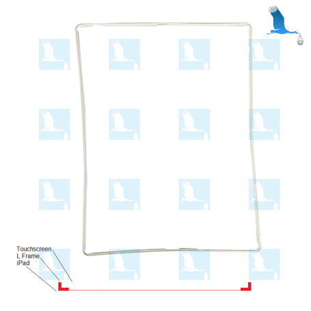 L-shaped adhesive tape to secure the touch screen cleanly - White - iPad 2, 3, 4