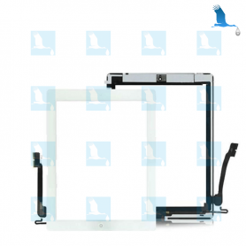Vitre tactile + Bouton Home - Blanc -   iPad 4 (A1458) WiFi - QA Vitre tactile + Bouton Home - Blanc -  iPad 4 (A1458) WiFi - QA