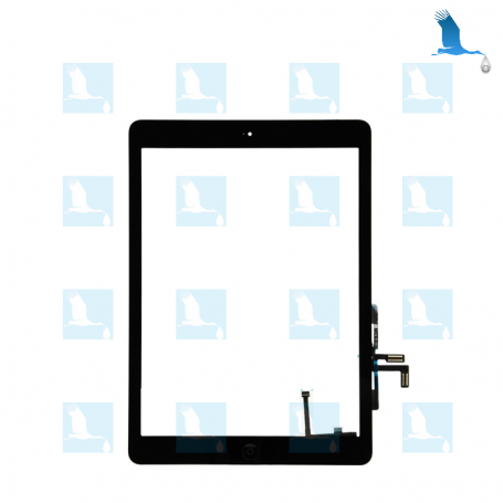 Vitre tactile + Bouton Home - Noir - iPad Air (A1474/A1475/A1476) / iPad 5 A1822 - ori