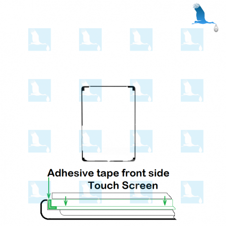 Adhesive tape front side - Black - iPad Air