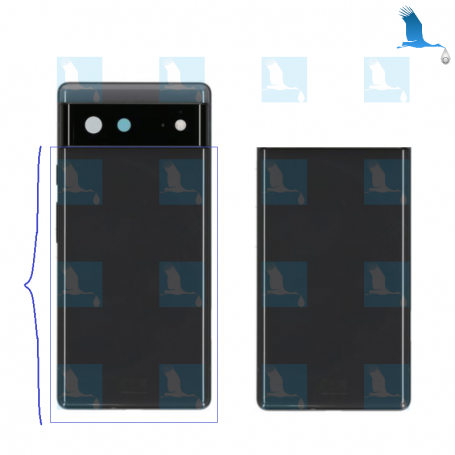 Backcover, Battery cover - G949-00178-01 - Schwarz (Stormy Black) - Pixel 6 (GB7N6)