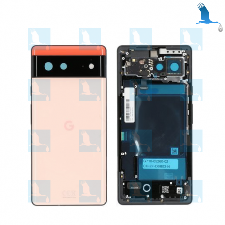 Backcover, Battery cover - G949-00180-01 - Rosa (Kinda coral) - Pixel 6 (GB7N6) - sp
