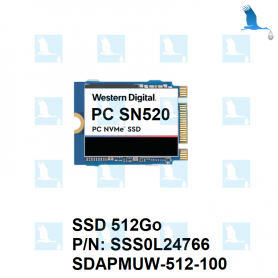 Western Digital SSD 512Go - PC SN520 NVMe - occasion Western Digital SSD 512Go - PC SN520 NVMe - occasion