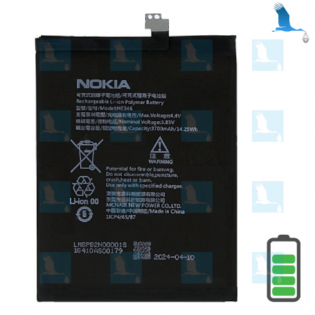 Batterie - HE346 - 3.85V - 3700 mAh - 14.25Wh - Nokia 7Plus (TA-1046,TA-1055) - ori