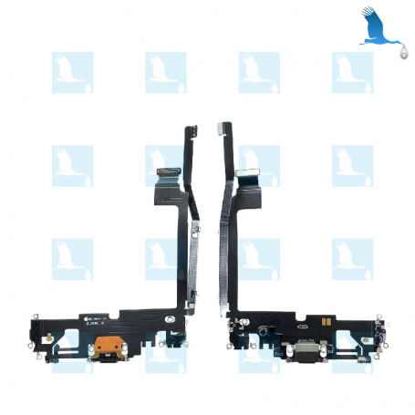 Charging port flex - Black - iPhone 12 Pro Max (A2411) - ori