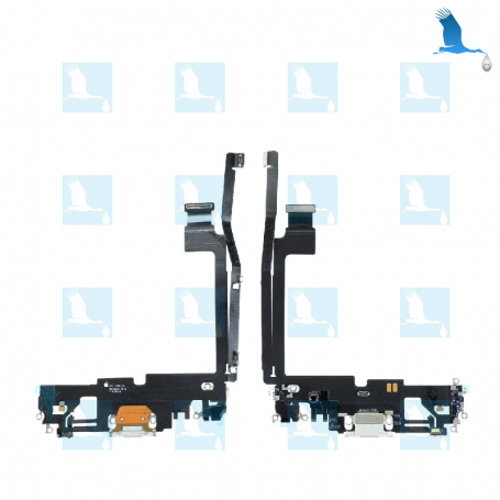 Charging port flex - White - iPhone 12 Pro Max (A2411) - ori