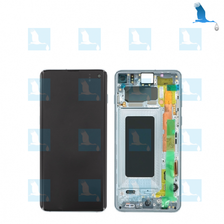 LCD, Touchscreen, Frame - GH82-18850C,GH82-18835C - Blau (Prism Blue) - Samsung S10 - G973F
