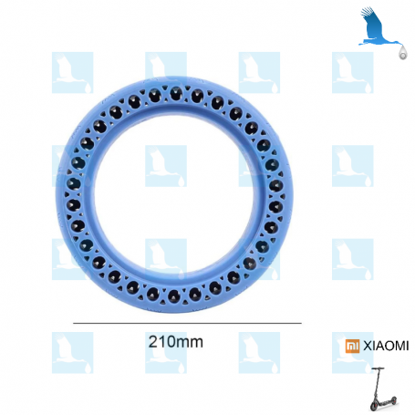 8.5" Solid tyre - Blue - Fluorescent - Non-inflating - Xiaomi Electrique Scoter M365 & M365 Pro