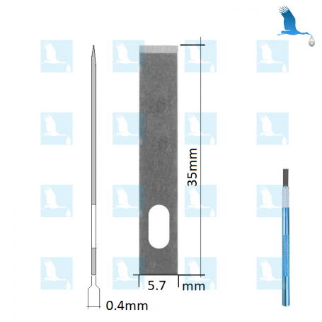 Set 10 Lames de rechange largeur 5,7mm plat (convient au support de lame 6mm)