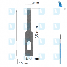Set 10 Lames de rechange largeur 2mm plat (convient au support de lame 6mm) Set 10 Lames de rechange largeur 2mm plat (convient au support de lame 6mm)