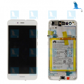 LCD Touchscreen + Frame + Battery - 02351FSB/02351FSC - Blanc - Huawei P10 Lite (WAS-LX1) - original - qor LCD Touchscreen + Frame + Battery - 02351FSB/02351FSC - Blanc - Huawei P10 Lite (WAS-LX1) - original - qor