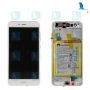 LCD Touchscreen + Frame + Battery - 02351FSB/02351FSC - White - Huawei P10 Lite (WAS-LX1) - original - qor