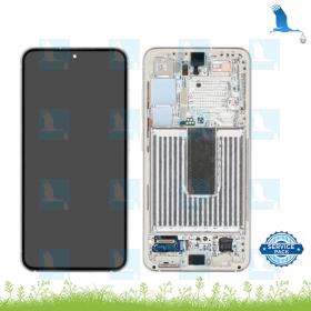 LCD + Touch + Frame - GH82-30480B,GH82-30481B - Crème - Samsung Galaxy S23 (S911B) - sp (service pack)