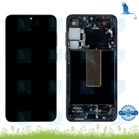 LCD + Touch + Frame - GH82-30476A,GH82-30477A - Phantom Black - Samsung Galaxy S23 Plus (S916B) - service pack