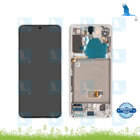 LCD + TouchScreen + Frame - GH82-24544C - Blanc (Phantom White) - Galaxy S21 5G (G991) - service pack
