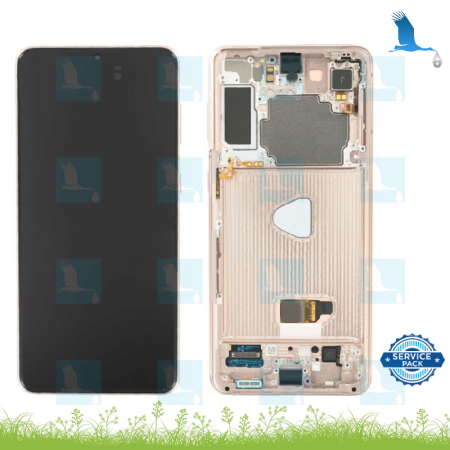 LCD + TouchScreen + Frame - GH82-24544D - Rosa (Phantom Pink) - Galaxy S21 5G (G991) - service pack