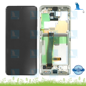 LCD + Touch + Frame - GH82-22327C/GH82-22271C - White (Cloud White) - Samsung S20 Ultra 5G - G988 - service pack LCD + Touch + Frame - GH82-22327C/GH82-22271C - White (Cloud White) - Samsung S20 Ultra 5G - G988 - service pack