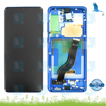 LCD + Touchscreen + Frame - GH82-22145H,GH82-22134H - Bleu (Aura Blue) - S20 Plus (G985F) 4G /  (G986F) 5G - sp