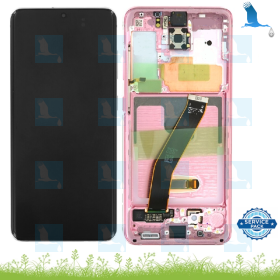 LCD + Touch + Frame - GH82-22131C, GH82-22123C - Rosa (Cloud Pink) - S20 (G980F/G981B) - service pack - qor LCD + Touch + Frame - GH82-22131C, GH82-22123C - Rosa (Cloud Pink) - S20 (G980F/G981B) - service pack - qor
