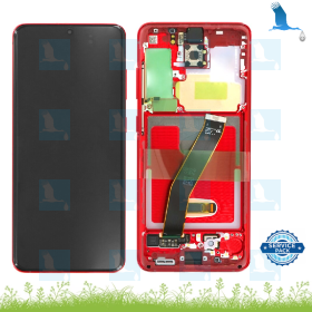 LCD + Touch + Frame - GH82-22131E, GH82-22123E - Rot - S20 (G980F/G981B) - service pack - qor LCD + Touch + Frame - GH82-22131E, GH82-22123E - Rot - S20 (G980F/G981B) - service pack - qor