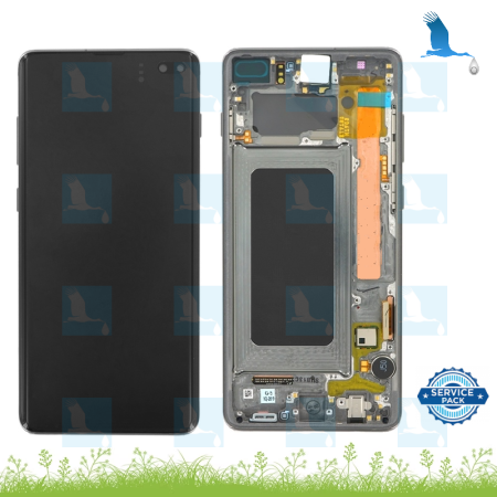 LCD + Touch + Châssis - GH82-18849A,GH82-18834A - Noir (prism/ceramic Black) - Samsung S10+ (SM-G975F) - sp