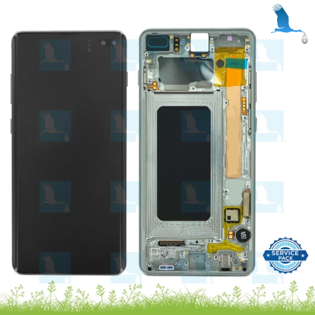 S10+ , Display + Touch + Frame - GH82-18849G/GH82-18834G - Argent (Prism Silver) - S10+ (G975F) - sp