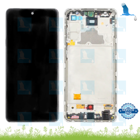 LCD + Touch + Frame - GH82-25624D,GH82-25460D - Weiss (Awesome White) - Samsung Galaxy A72 (A725F,A726F) - service pack