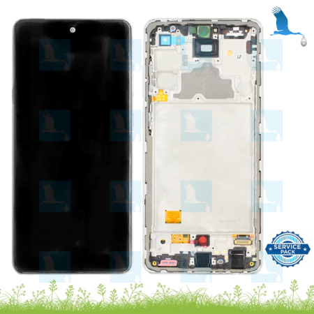 LCD + Touch + Frame - GH82-25624D,GH82-25460D - Bianco (Awesome White) - Samsung Galaxy A72 (A725F,A726F) - service pack