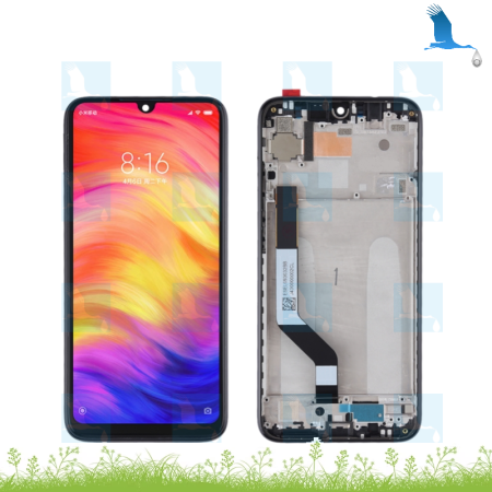 LCD + Touch + Frame - 5606100920C7 - Noir - Redmi Note 7 (M1901F7G)