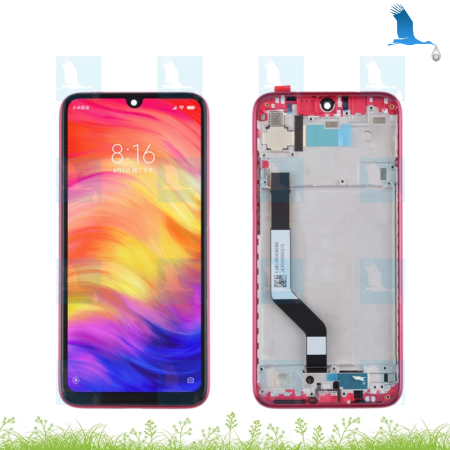 LCD + Touch + Frame - 5609100030C7 - Rouge - Redmi Note 7 (M1901F7G)