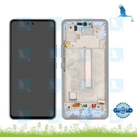 Display + Touchscreen + Frame - GH82-28024C/GH82-28025C - Bleu (Awesome blue) - Galaxy A53 5G (SM-A536B) - sp (service pack)