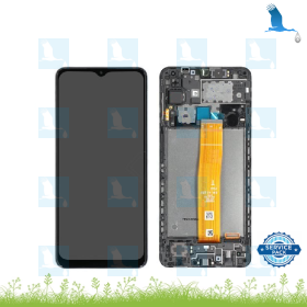A12 - LCD + Touch + Frame - GH82-24490A / GH82-24491A - Noir - service pack - Galaxy A12 (A125F)