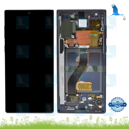 LCD + Touch + Frame - GH82-20838A - Schwarz (Aura Black) - Note 10 (N975)/ Note 10+ (N976) - service pack