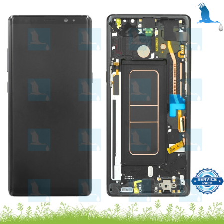 LCD + Frame - GH97-21065A/GH97-21066A - midnight black - Galaxy Note 8 (N950F) / Note 8 Duo (N950FD) - Service pack