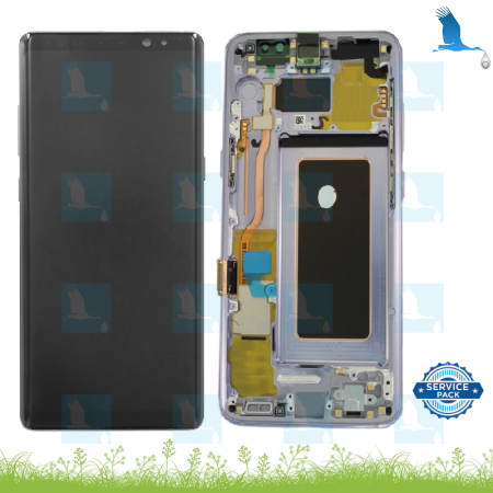 LCD + Frame - GH97-21065C/GH97-21066C - Grey (Orchid Grey) - Galaxy Note 8 (N950F) / Note 8 Duo (N950FD)