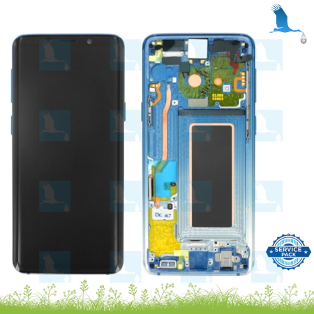 LCD + Touchscreen + Frame - GH97-21696D - Blau - Galaxy S9 (SM-G960F) - sp