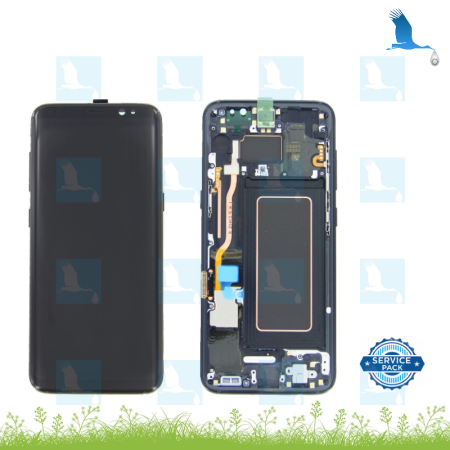 Display + Touch + Frame - GH97-20457A - Schwarz - Samsung S8 (G950) - service pack