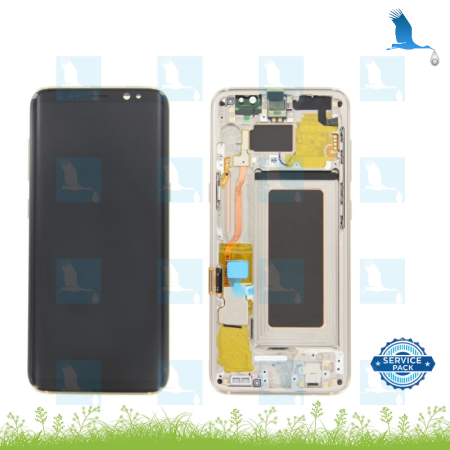 LCD + Touch + Frame -GH97-20457E - Gold - Galaxy S8 G950 - service pack