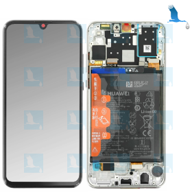 LCD + Touch + Frame + Batteria - 02353FQB - Bianco (Pearl white) - P30 Lite (MAR-L21BX) new edition - original