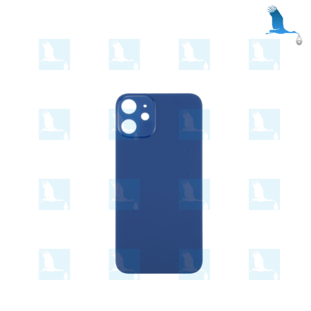 Back cover glass - Big hole - Blue - iPhone 12 - oem