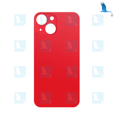 Vitre arrière - Grand orifice - Rouge - iPhone 13 mini - oem