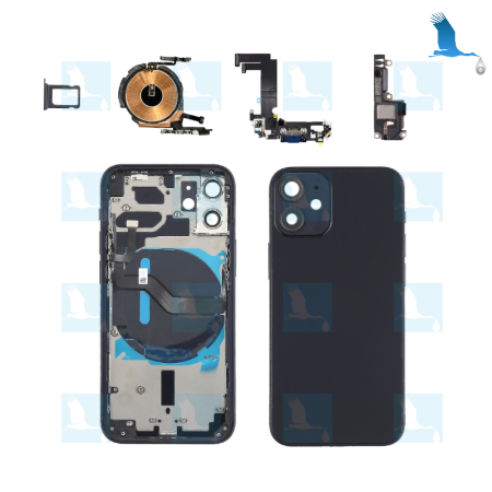 Complete case with small spare parts - Black - iPhone 12 mini - oem