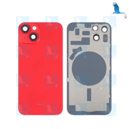 iPhone 14 PLus - Battery cover + camera lens - Batterieabdeckung mit Kameraobjektiv - Rot - iPhone 14 PLus - oem