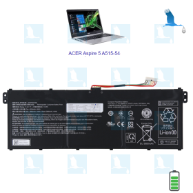 Acer Aspire 5 A515-54 - Battery AP18C8K - 11.25V - 4471mAh - 50.29Wh - qor Acer Aspire 5 A515-54 - Battery AP18C8K - 11.25V - 4471mAh - 50.29Wh - qor