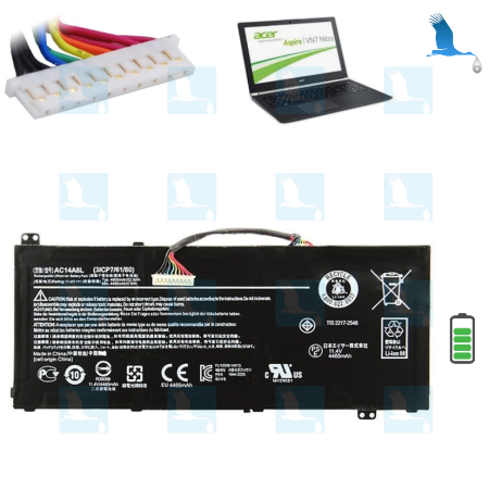 Acer Aspire V15/V7 - Battery AC14A8L (3ICP7/61/80) - 11,4V 4605mAh 52,5Wh - ori