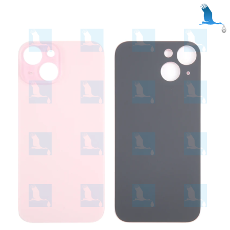 Batterieabdeckung / Glas der hinteren Abdeckung (großes Loch) – Pink – iPhone 15 Plus – OEM