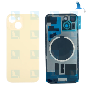 Vitre de protection arrière + plaque métallique + aimants - Jaune - iPhone 15 - oem Vitre de protection arrière + plaque métallique + aimants - Jaune - iPhone 15 - oem