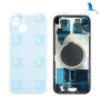 Back cover glass + metal plate + magnets - Blue - iPhone 15 Plus - oem