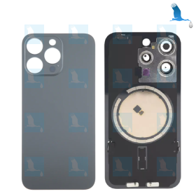 Vitre de protection arrière + plaque métallique + aimants - Noir (Titanium black) - iPhone 15 Pro - oem Vitre de protection arrière + plaque métallique + aimants - Noir (Titanium black) - iPhone 15 Pro - oem