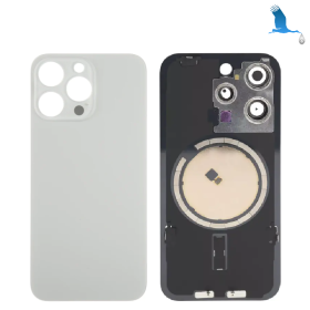 Vetro copribatteria + piastra metallica + magneti - Grigio (Titanium natural) - iPhone 15 Pro - oem Vetro copribatteria + piastra metallica + magneti - Grigio (Titanium natural) - iPhone 15 Pro - oem
